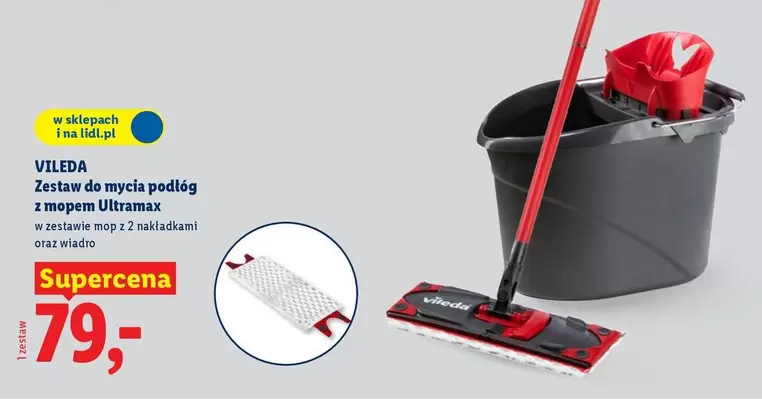 Vileda - Zestaw do mycia podłóg z mopem Ultramax