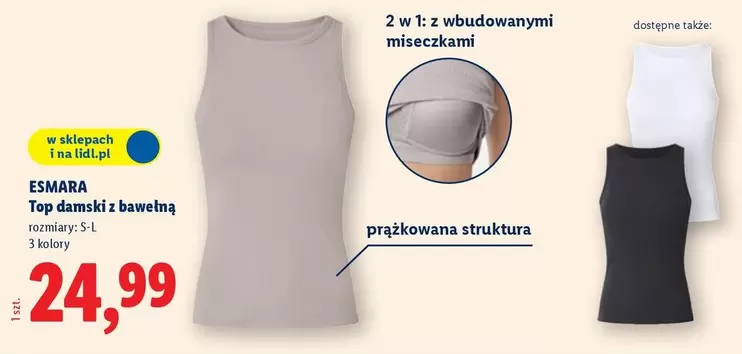 Top damski z bawełną