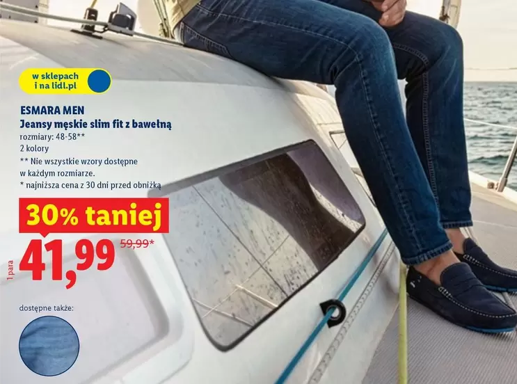 Jeansy męskie slim fit z bawełną