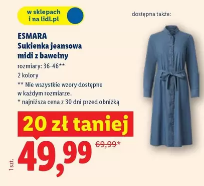 Sukienka jeansowa midi z bawełny