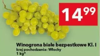 Winogrona białe bezpestkowe Kl. I