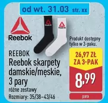 Reebok skarpety damskie/męskie, 3 pary