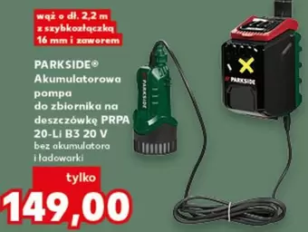 Mm - Akumulatorowa pompa do zbiornika na deszczówkę PRPA 20-LI B3 20 V