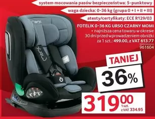 Wow - FOTELIK 0-36 KG URSO CZARNY