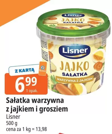 Sałatka warzywna z jajkiem i groszkiem