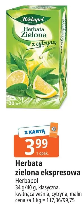 Herbata zielona ekspresowa