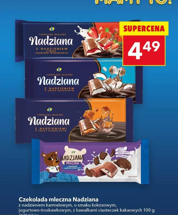 Czekolada mleczna Nadziana