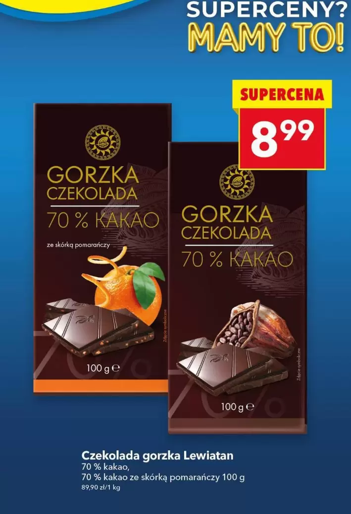 Czekolada gorzka 70 % kakao