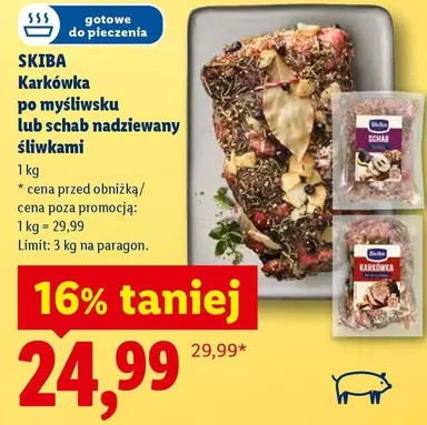 SKIBA Karıkówka po myśliwsku lub schab nadziewany śliwkami