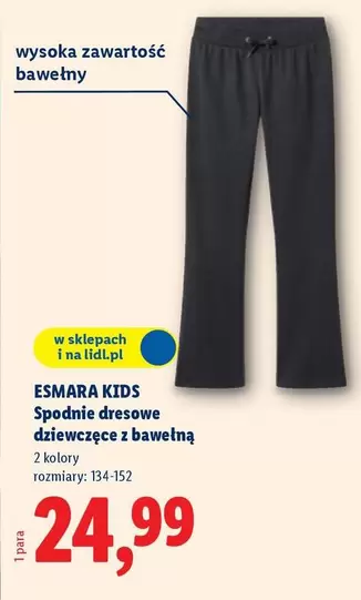 Spodnie dresowe dziewczęce z bawełną