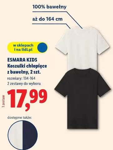 Koszulki chłopięce z bawełny, 2 szt.