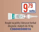 Krople na pchły i kleszcze herbal dla psów małych do 10 kg C06040300016