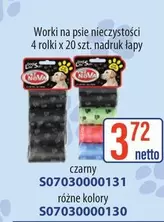 Worki na psie nieczystości 4 rolki x 20 szt. nadruk łapy S07030000131 / S07030000130