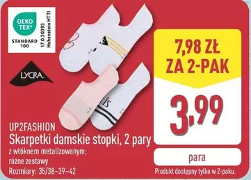 Skarpetki damskie stopki, 2 pary