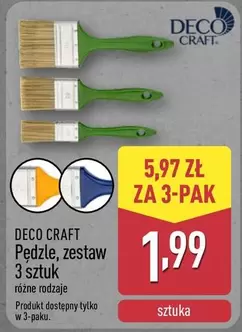 Pędzle, zestaw 3 sztuk