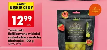 Matcha - Truskawki liofilizowane w białej czekoladzie z matcha