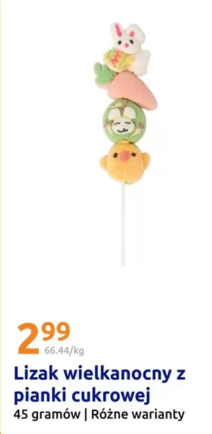 Lizak wielkanocny z pianki cukrowej