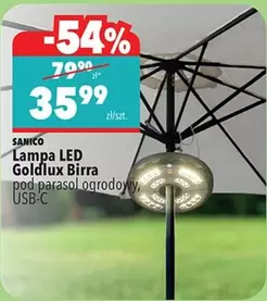 Lampa LED Goldlux Birra pod parasol ogrodowy, USB-C