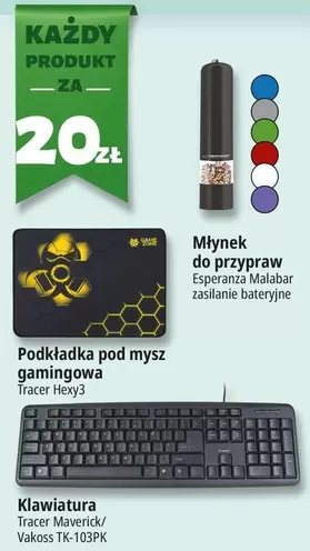 Podkładka pod mysz gamingowa, Klawiatura, Młynek do przypraw