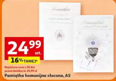 Pamiątka komunijna złocona, A5