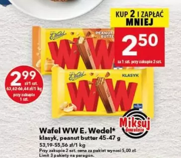 Wwe - Wafel WW E. Wedel Klasyk, peanut butter