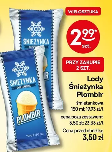 Lody Śnieżynka Plombir
