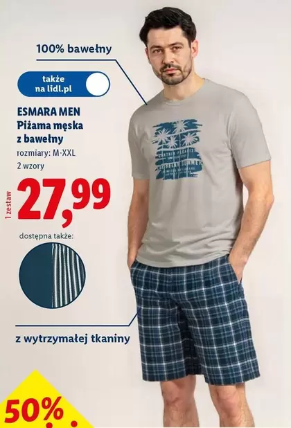 Piżama męska z bawełny