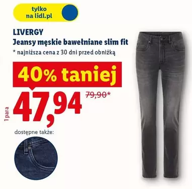 Jeansy męskie bawełniane slim fit