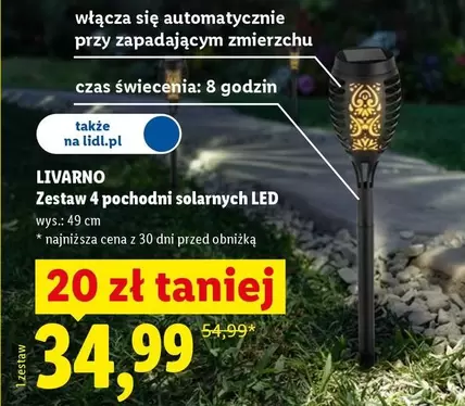 Zestaw 4 pochodni solarnych LED