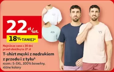 T-Shirt - T-shirt męski z nadrukiem z przodu i z tyłu