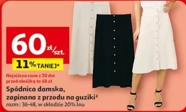 Spódnica damska, zapinana z przodu na guziki