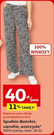Spodnie damskie, szerokie, wzorzyste
