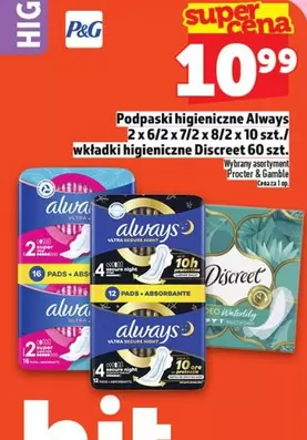 Podpaski higieniczne 2 x 6/2 x 7/2 x 10 szt. / wkładki higieniczne 60 szt.