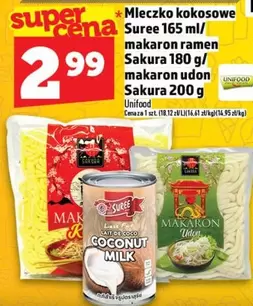 Ramen - Mleczko kokosowe Suree 165 ml / makaron ramen Sakura 180 g / makaron udon Sakura 200 g