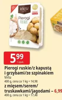 Pierogi ruskie/z kapustą i grzybami/ze szpinakiem