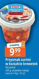 Przysmak surimi w kształcie krewetek