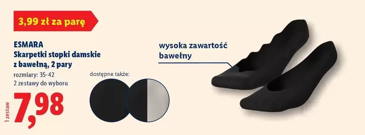 Skarpetki stopki damskie z bawełną, 2 pary