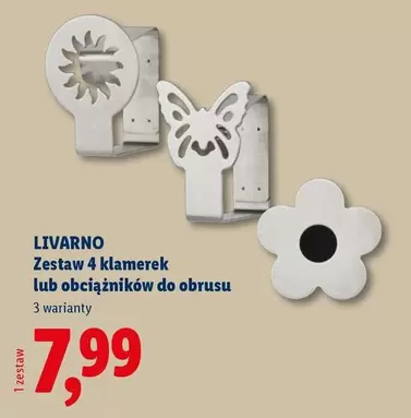 Zestaw 4 klamerek lub obciążników do obrusu