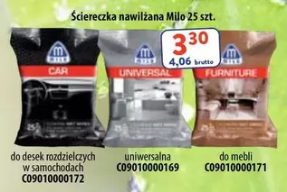 Ściereczka nawilżana Milo 25 szt. CAR C09010000172, UNIVERSAL C09010000169, FURNITURE C09010000171
