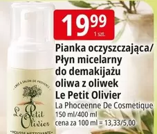 De - Pianka oczyszczająca/Płyn micelarny do demakijażu oliwa z oliwek