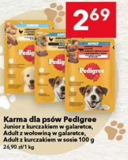 Karma dla psów Junior z kurczakiem w galaretce, Adult z wołowiną w galaretce, Adult z kurczakiem w sosie