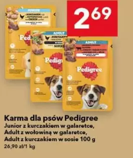 Karma dla psów Junior z kurczakiem w galaretce, Adult z wołowiną w galaretce, Adult z kurczakiem w sosie