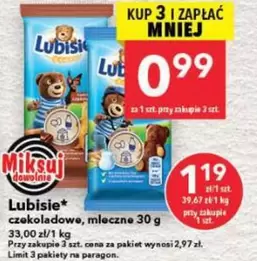 Lubisie czekoladowe, mleczne