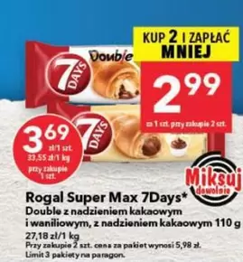 Rogal Super Max Double z nadzieniem kakaowym i waniliowym