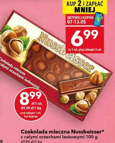 Czekolada mleczna z całymi orzechami laskowymi