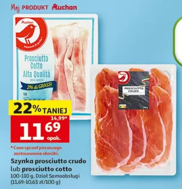 Szynka prosciutto cotto lub prosciutto crudo