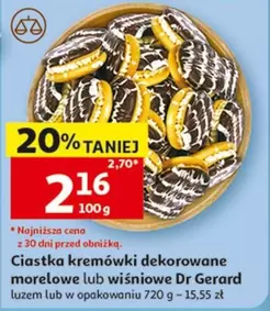 Ciastka kremówki dekorowane morelowe lub wiśniowe
