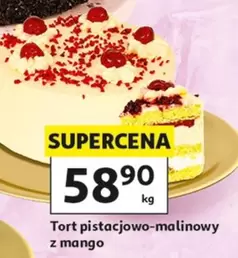 Tort pistacjowo-malinowy z mango
