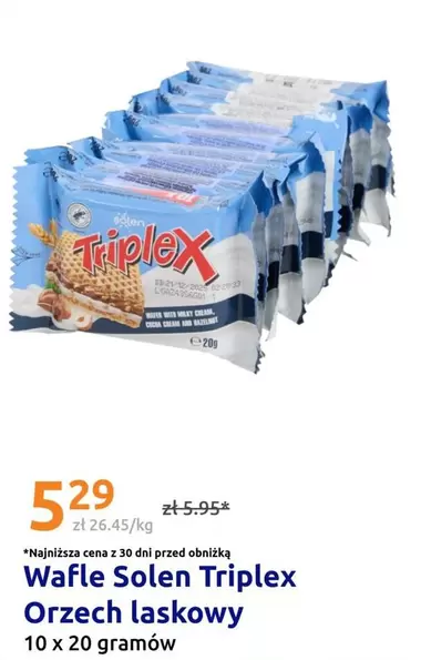 Wafle Solen Triplex Orzech laskowy