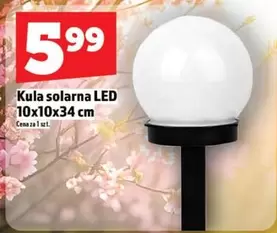 Kula solarna LED 10x10x34 cm